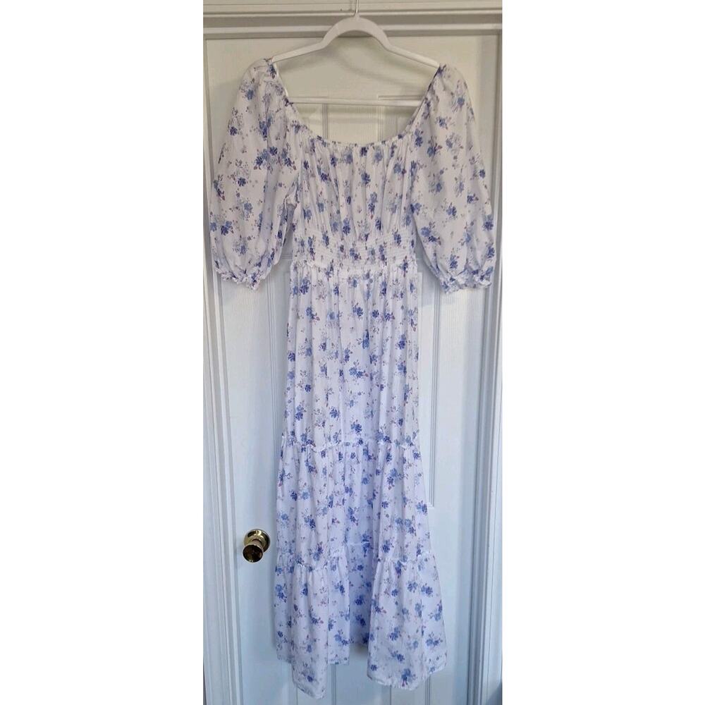 LoveShackFancy x Target Gemma Dress XS Floral Puff Sleeve Tiered Maxi Cottage